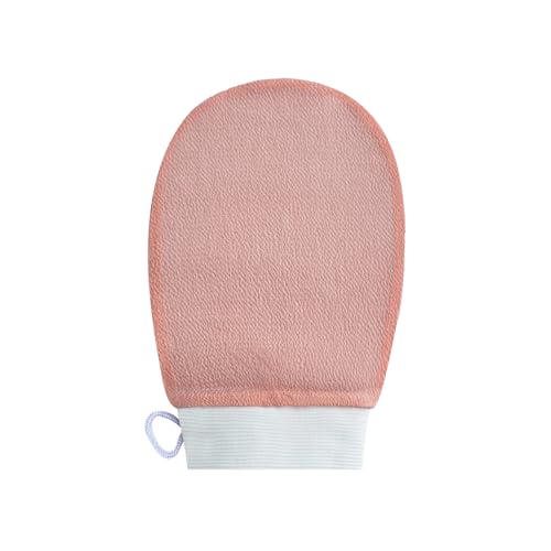 tiyiyok Guante Exfoliante Corporal, Esponja Exfoliante, Esponja Baño, Elimina las Células Muertas de la Piel y la Mantiene Suave e Hidratada, Accesorios de Baño para Hombre y Mujer (Albaricoque)