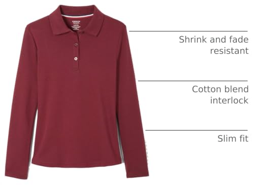 Image of French Toast Girls' Ruffle Collar Polo Shirt with Long Sleeves