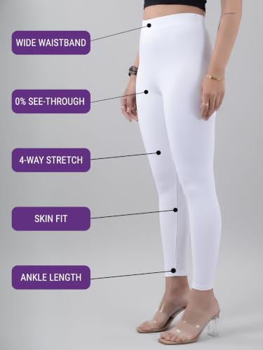 Image of Cotton Ankle Length Leggings for Women & Girls | No See Through