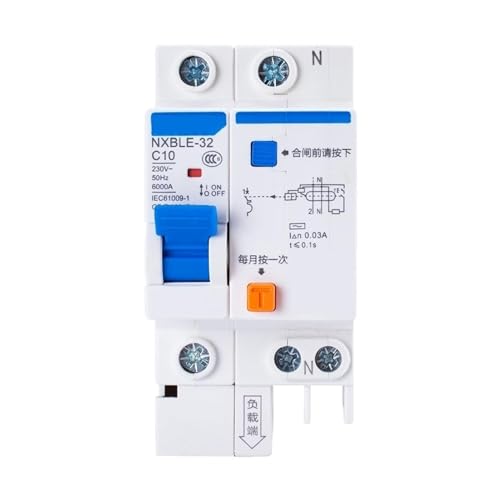 Disyuntor NXBLE-32 1P+N tipo C interruptor automático RCBO 6KA 30mA 230V para corrientes residuales