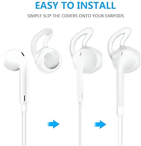 Image of Scalebee Silicone Ear Tips Ear Hooks Compatible with Apple AirPods /EarPods,Silicone Soft Covers Anti-Slip Sport Earbud Tips, Anti-Drop Ear Hook Gel Headphones Earphones Tips (Clear) | For Apple AirPods /EarPods