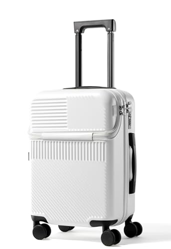 UrbanExplorer 20 Inch Top Opening Carry On Luggage With Wheels, White