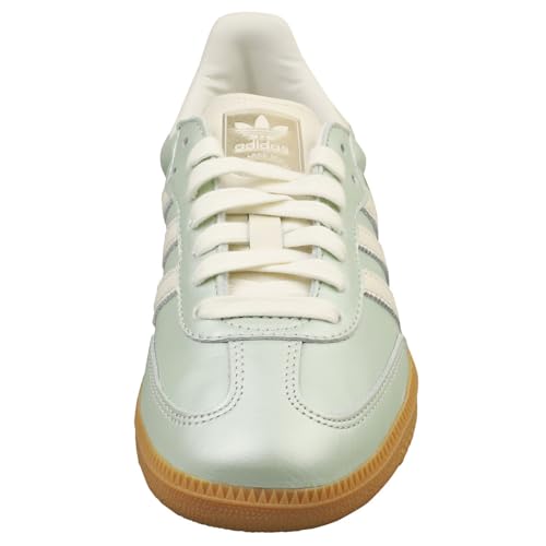 Image of adidas Samba OG Women's Shoes, Linen Green Metallic /Off White /Cyber Metallic, Size 5.5