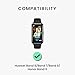 kwmobile Silicone Watch Band Compatible with Huawei Band 8/7/6 Pro/Honor Band 7/6 - Black, Standard Design, Waterproof, Durable