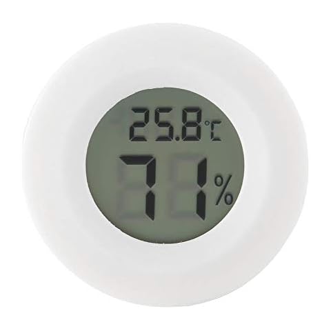 Pssopp Temperature Humidity Meter for Reptile Temperature and Humidity Monitor with Large LCD Display, Comfort Indicators, Trend of Temperature Change, ℃/℉ Switch (White) Cover