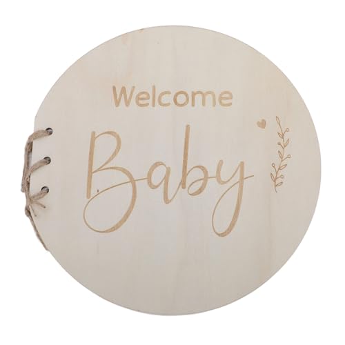BAOFUYA Gästebuch Zur Babyparty, Rustikales Willkommens-Baby-Schild, Leeres Party-Sammelalbum für Frischgebackene Eltern und Werdende Mütter