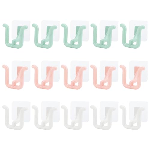 Bekecidi 15 Pcs Wall Mounted Shoe Rack Storage, Acrylic Slipper Hanging Shoe Holer, Self Adhesive Dry Wall Shoe Hooks Space Saving, Wall Shoe Storage for Bathroom Kitchen Closet Door