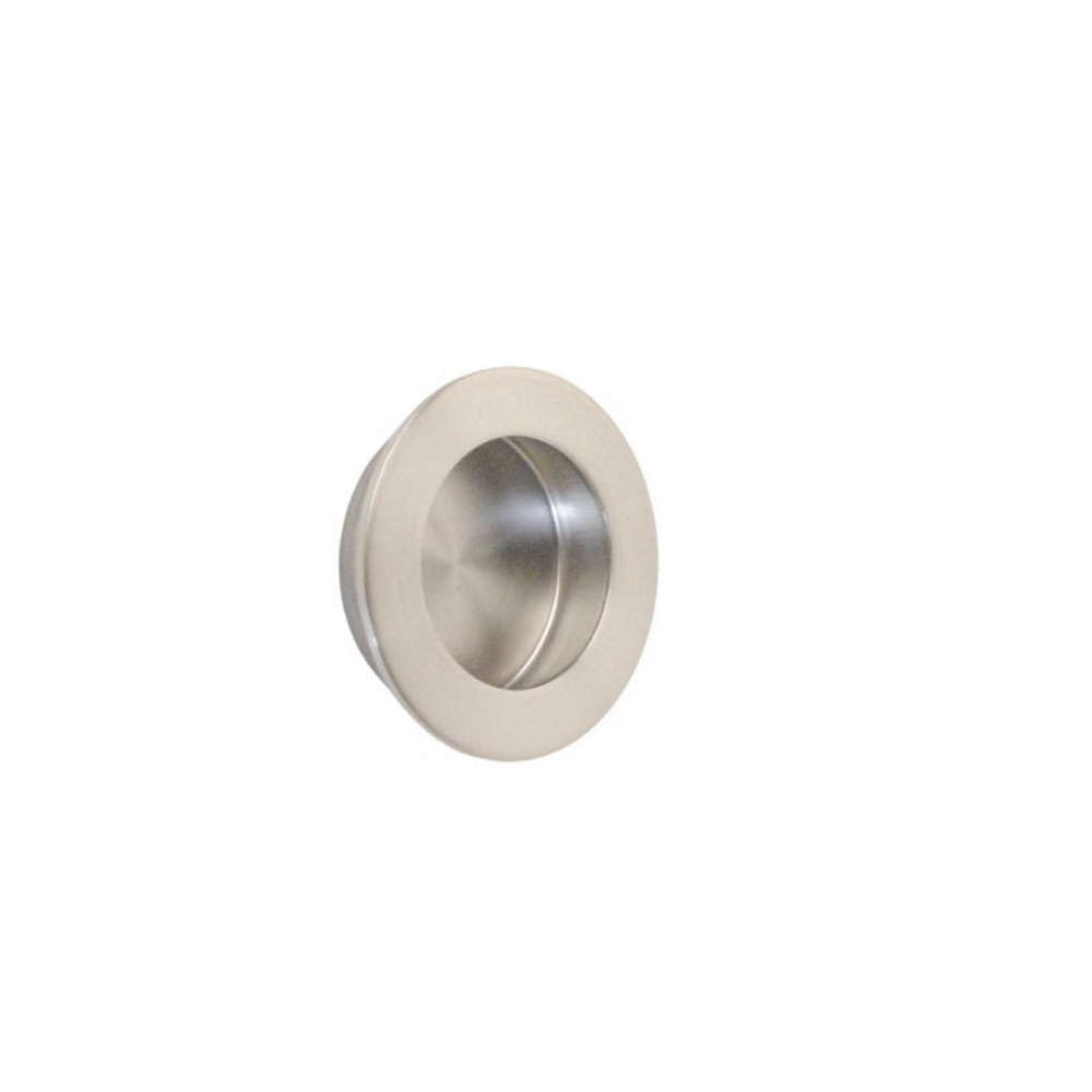 VIBE Circular 50mm Recessed Flush Pull Sliding Door Handle in Satin Stainless Steel