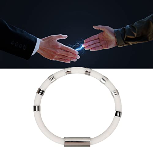 Image of Electrostatic Removal Bracelet, 8 Loops Silicone Eliminate Body Static Wristband, Anti Static Bracelet, Bracelet for Winter Running (White)