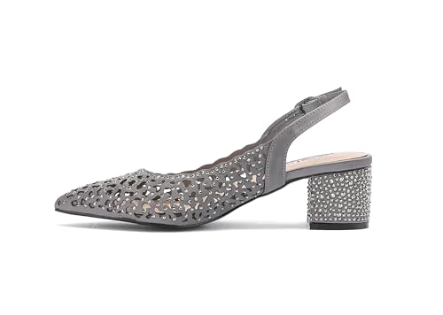 Lady Couture DONNA Rhinestone Satin Block Heel Slingback3