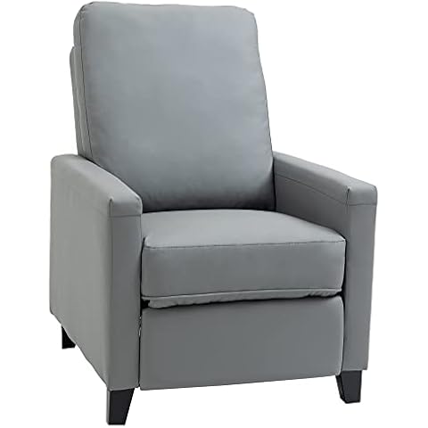 HOMCOM Sillón Relax Reclinable en PU con Reposapiés Retráctil Cover
