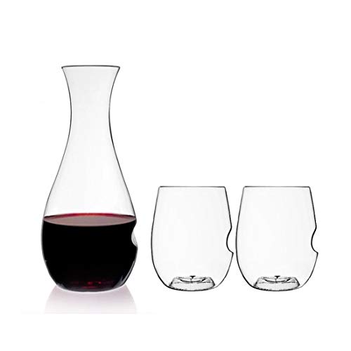 GOVINO 28Oz Decanter/Carafe w 2 Wine Glasses, 1 EA