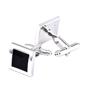 Lieson Manchetknopen en studs voor mannen, mannen manchetknoop shirts emaille vierkant zwart manchet link gepersonaliseerd koper