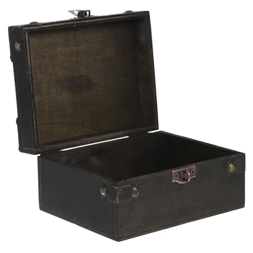 YOSADIER レトロ木製ジュエリー収納ボックス 小型多機能収納ケース アンティーク風宝箱 書類 アクセサリー整理用 贈答用 ボックス