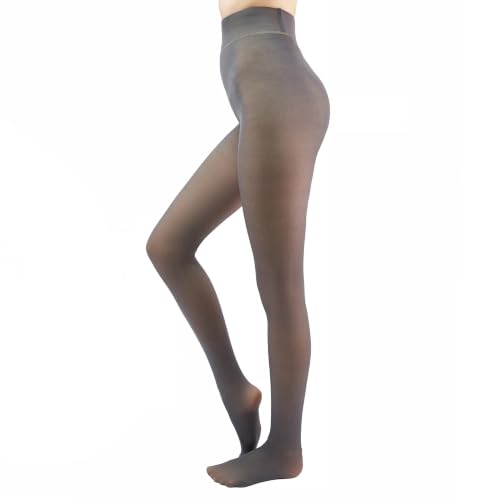 Image of X-CHENG Women Fleece Lined Tights Fake Translucent Sheer Thermal Tights