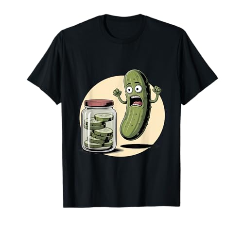 Funny Pickle Surprise A Concombre and A Jar of Sliced Pickles T-Shirt