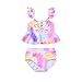 2 Pezzi Costumi da Bagno Bambina Top Spalline Sottili Manica Volant Scollo a U Stampa a Squame di Pesce+Pantaloni da Nuoto per Neonate 1-6 Anni (Multicolore, 7-8 Anni)