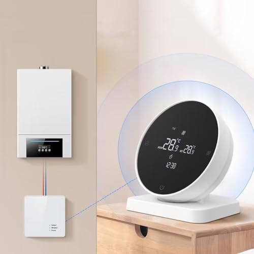 Tidevib Termostato inalámbrico con pantalla LCD, controlador de temperatura, control remoto RF433, 1 sensor, para aplicación Tuya