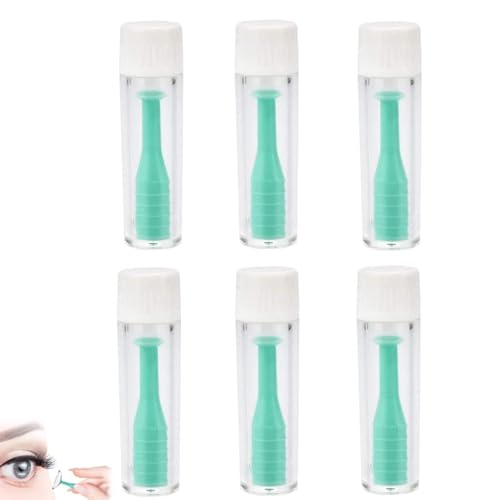 Bessy shop Kontaktlinsensauger,6 Stück Sauger Für Harte Linsen Weiche Kontaktlinse Grün Einsetzer Entferner Einfacher Silikon-Kontaktlinsen-Saugnapf mit Flasche,Grün