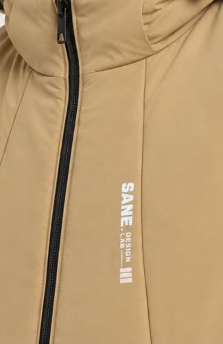 Image of SANE Men's Hooded Puffer Jacket, Quilted Winter Coat, Warm and Lightweight, Detatchable Cap