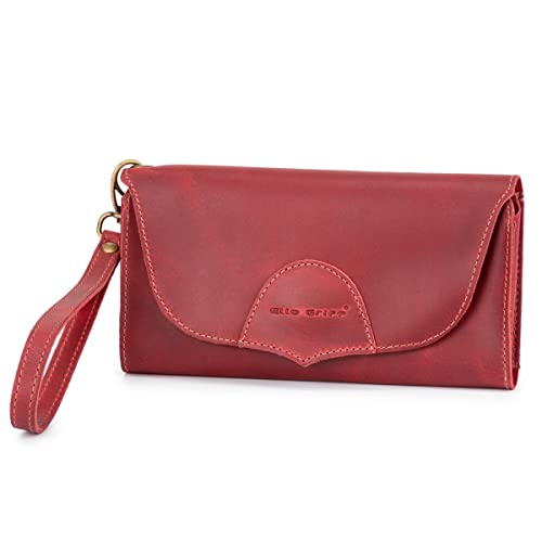 Carteira Feminina 100% Couro Legítimo Porta Celular Pequena (Bordô)