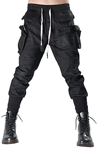 MOKEWEN Men's Women Tech Multi Pockets Ankle Cargo Pants