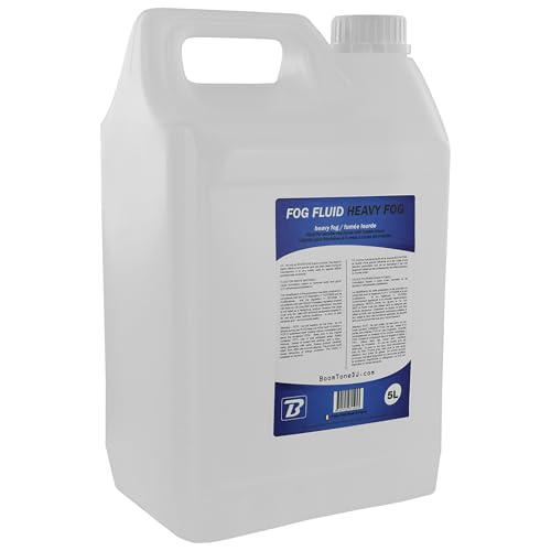 BoomToneDJ Heavy Fog Fluid 5L Liquide professionnel pour machine à fumée lourde. Bidon 5 litres recyclable. Incolore. Inodore. Economique. Fabriqué en...