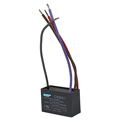 Image of (4.5uf+5uf+6uf 4-Wire) - HQRP Capacitor for Hampton Bay Ceiling Fan 4.5uf+5uf+6uf 4-Wire CBB61 plus HQRP Coaster