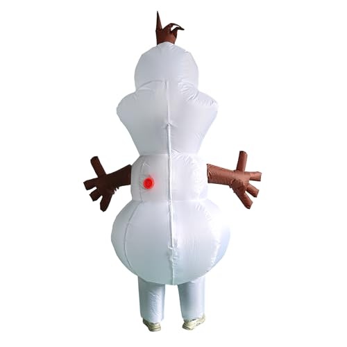 Geerypsy Aufblasbare Schneemann Kostüme für Erwachsene Olaf Kostüm Weihnachten Overall für Winter Maskerade Party Cosplay Silvester Halloween