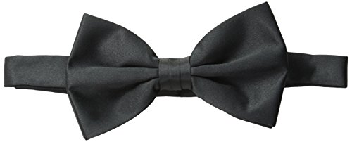 Stacy Adams Men's Satin Solid Bow Tie, Black, One Size