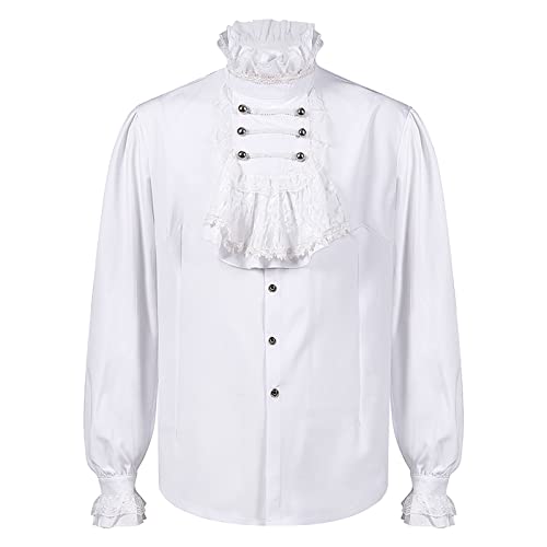 Chemise gothique à volants pour homme style Renaissance médiévale Munweiyu