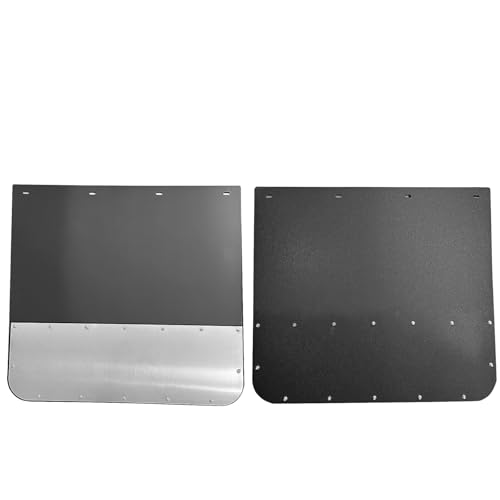 Image of BST BSSP Pair Universal Mud Flaps w /Stainless Steel Plates for Semi-Truck Trailer Truck, 24x24 Splash Guard with Heavy Duty Mud Flap Weights Bottom Chrome for Peterbilt Kenworth Volvo (24in x 24in)