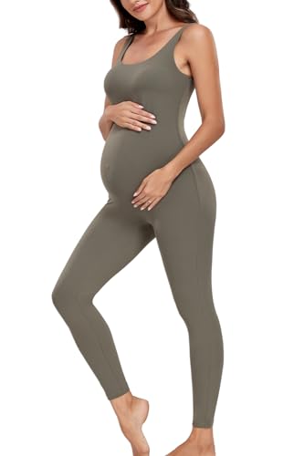 Lataly Body de grossesse pour femme - Double doublure - Débardeur flatteur - Legging - Barboteuse, Gris gazon vert, X-Large Lataly Body de grossesse pour femme - Double doublure - Débardeur flatteur - Legging - Barboteuse, Gris gazon vert, X-Large