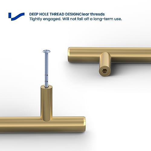 LONTAN 5 Pack 160mm Kitchen Cabinet Handles - Champagne Bronze Stainless Steel Door Handles for Cupboard Drawer, Wardrobe and Bathroom - Image 3