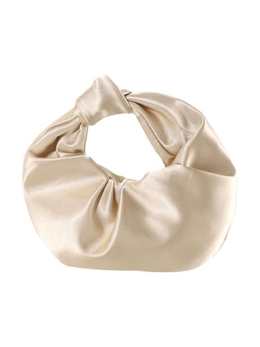 GORGLITTER Women's Satin Clutch Purses Elegant Evening Bags Handbag Knot Bag for Wedding Party Prom Champagne One-Size