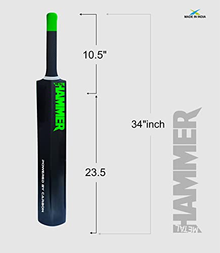 Jaspo Plastic Cricket Full Size Bat (34 X 4.5 Inch) for All Age Groups (Hammer Bat)