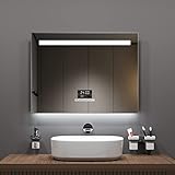 Qiyang 800 x 600MM LED Bathroom Mirror Bluetooth Bathroom Mirrors Wall Mounted Vanity Mirror With Lights For Makeup With Speaker, Time Display