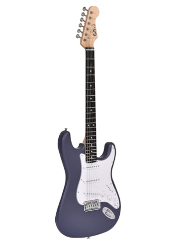 Image of Blueberry R-701-M Full Size Electric Guitar, Tech Rosewood Fretboard, Chrome-Plated Hardware, SSS Pickup, 6-String Right-Handed Beginner Kit with Bag, Strap, Strings & 2 Picks (GRAY, Value Pack)