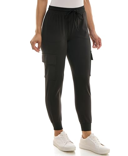 Zac & Rachel Women's Brushed Dty Cargo Jogger with Functional Pockets and Tie Waistband3