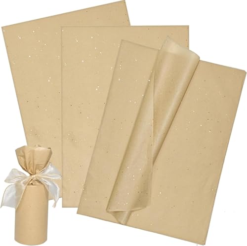 Glitter Seidenpapier Braun zum Einwickeln, 50x66cm Glitzerpapier Seidenpapierblätter für Blumenstrauß Geschenkpapier Geburtstag Geschenkverpackung Bastelzubehör 30 Blatt