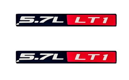 Image of Pair Set LT1 5.7L Engine Emblem 3D Badge Decal NAMEPLATE Sticker (Red)