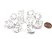 Ten Sided Die d10 Set - Clear w/ White Translucent (10)