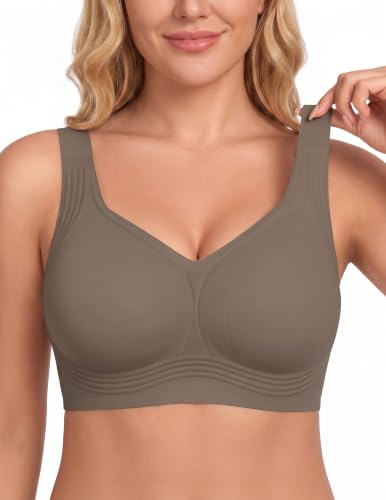 Image of PoseFree Jelly Bras for Women No Underwire, Supportive Wireless Comfort Bra, Full Coverage Back Smoothing Bra