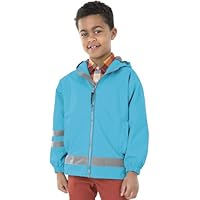 Charles River Apparel Kid's New Englander Rain Jacket Outerwear, Wave/Reflective, 6