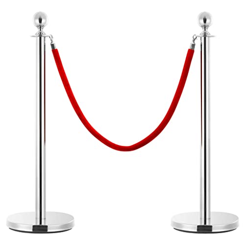 Vidaxl Cuerda Para Poste De Control De Masas Terciopelo Rojo Plateado