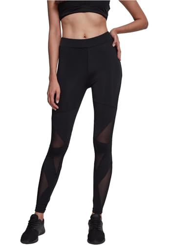 Legging noir mesh femme Urban Classics avec motifs triangles transparents