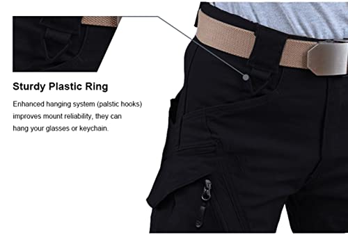 Labeyzon Men's Outdoor Work Military Tactical Pants Lightweight Rip-Stop Casual Cargo Pants Men (Black, 36W X 30L) #TOP4