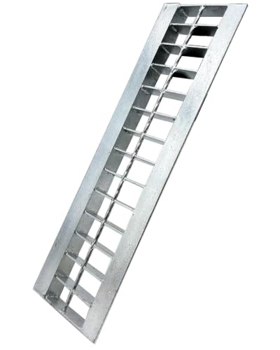Image of Galvanized Steel Drain Grate with Lip, Channel Cover 20x4 in