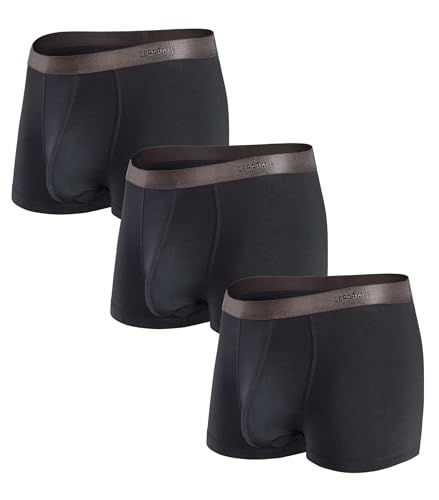 Separatec Mens Trunks Underwear with Dual Pouch Mens Underwear, Soft Breathable Rayon Made from Bamboo Trunks for Men