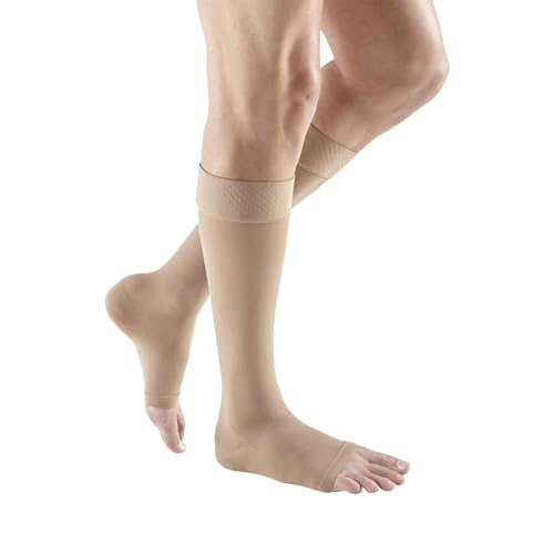 Image of mediven Plus for Men & Women, 30-40 mmHg - Open Toe, Knee High Compression Socks with Silicone Top Band